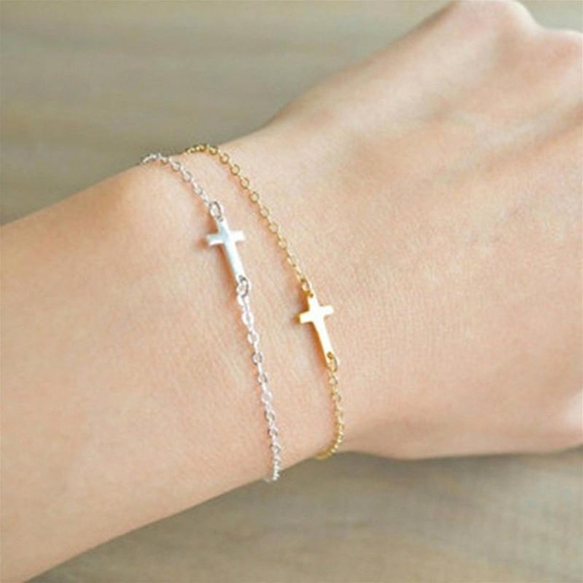 Lumici Armband met Kruis Goud 18 cm