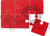 Puzzel vilt onderzetter - Rood - 6 stuks - ø 9,8 cm - Tafeldecoratie - Glas onderzetter - Cadeau - Woondecoratie - Woonkamer – Tafelbescherming - Onderzetters voor glazen - Keukenbenodigdheden – Woonaccessoires - Tafelaccessoires