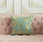 Kussenhoes 45x45 | Groen met gouden details