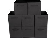 + H L A + Opbergmand - Opbergbox - Organizer - Kastmand -Textiel - Zwart - Set 8 Stuks - 31x31x31 cm