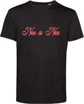 Nee is Nee T-shirt - Zwart - Maat L - 100% Cotton