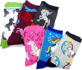 3 paar kindersokken met random unicorn print - maat 27-30