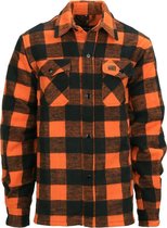 Longhorn - Lumberjack flannel shirt (kleur: Zwart/Orange / maat: XXXL)