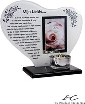 In Memoriam Hart, Origineel, waxinehouder met spiegelletter tekst “Mijn liefste”, inclusief 12 waxinelichten. Overlijden, overleden, herdenken