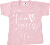 Shirt kind-Papa ik blijf voor altijd je kleine meisje-beige-Maat 68