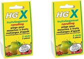 HGX fruitvliegjesval navulling - 4x 20ml - effectieve bestrijdingsmiddel - 2 verpakkingen van 2 x 20 ml
