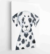 Dog - watercolor illustration isolated on white background. Hand drawn dalmatian puppy character, front view - Moderne schilderijen - Vertical - 1633021822 - 40-30 Vertical