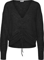 Noisy may Trui Nmgitte L/s Rouching  Knit 27016649 Black Dames Maat - L