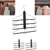 Relaxdays 3x ruimtebesparende kledinghanger - kleerhanger - broeklat - multi kledinghanger