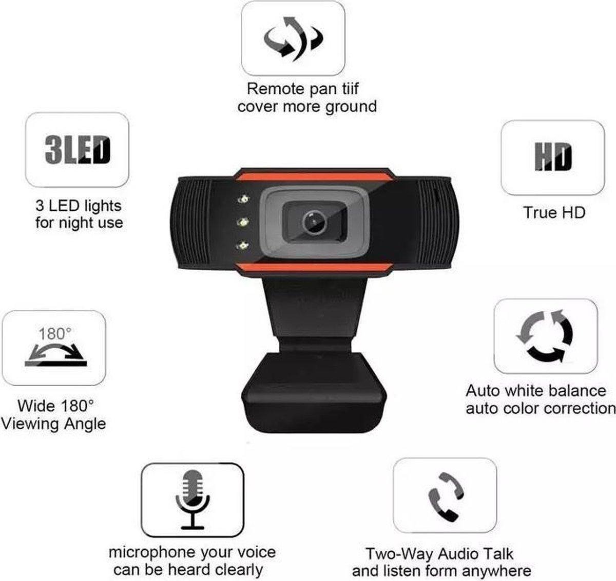Evaire Webcam - 1080p - Microfoon - USB - Zwart - Webcam voor PC & Laptop - USB - Eenvoudige installatie - Autofocus - Webcamera - Vergaderen - Werk & Thuis - School - Windows & Mac