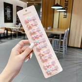 Haarspeldjes Roze - 10 stuks - Haarklem - Haarspeld - Gekleurde haarclipjes - Voor meisjes - Bloemen - Strik - Mickey Mouse - Haarklemmen - Cadeau - In leuke geschenkdoos - Kraamcadeau