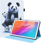 Voor Huawei MatePad T 10/T 10s/Horen Geniet van 2 10.1 Animal Patroon Horizontale Flip Leather Case met Houder & Kaartsleuven & Fotolijst (Fietsende Panda)