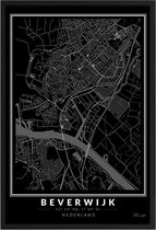 Poster Stad Beverwijk - A2 - 42 x 59,4 cm - Inclusief lijst (Zwart Aluminium)
