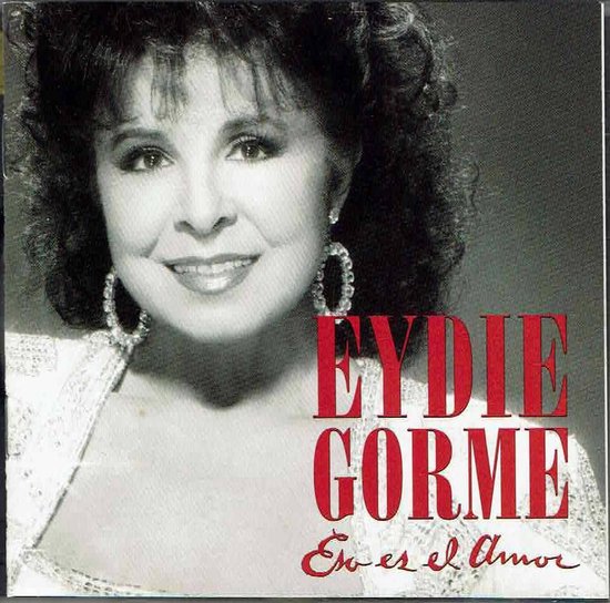 Eydie Gorme op de hoes van 'Eso Es El Amor', met rode letters. Ze draagt grote, sprankelende oorbellen.