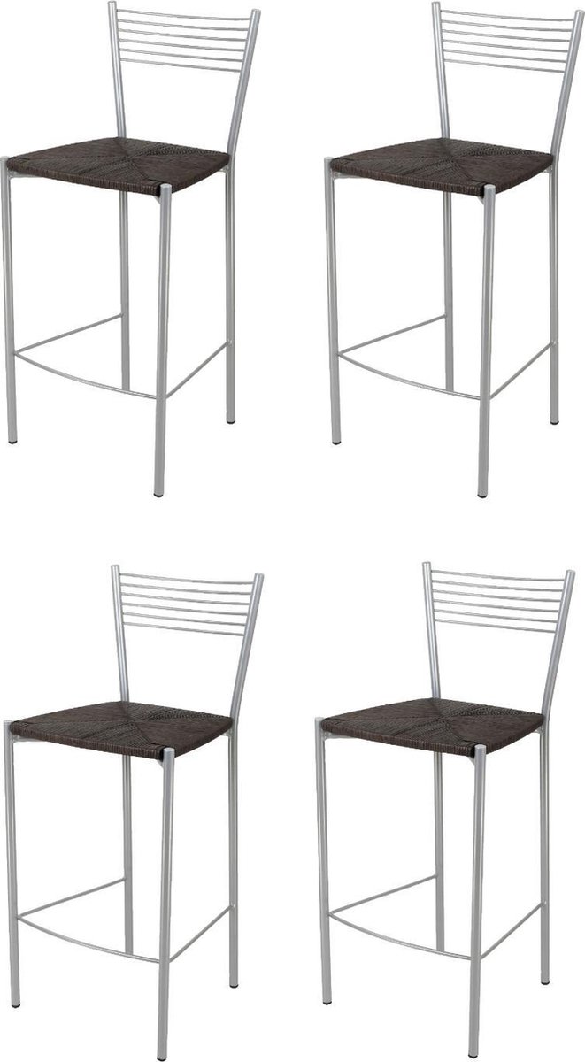 Tommychairs Elegance - Eetkamerstoelen - Set van 4 - Chroom & Beige - Kunstleer