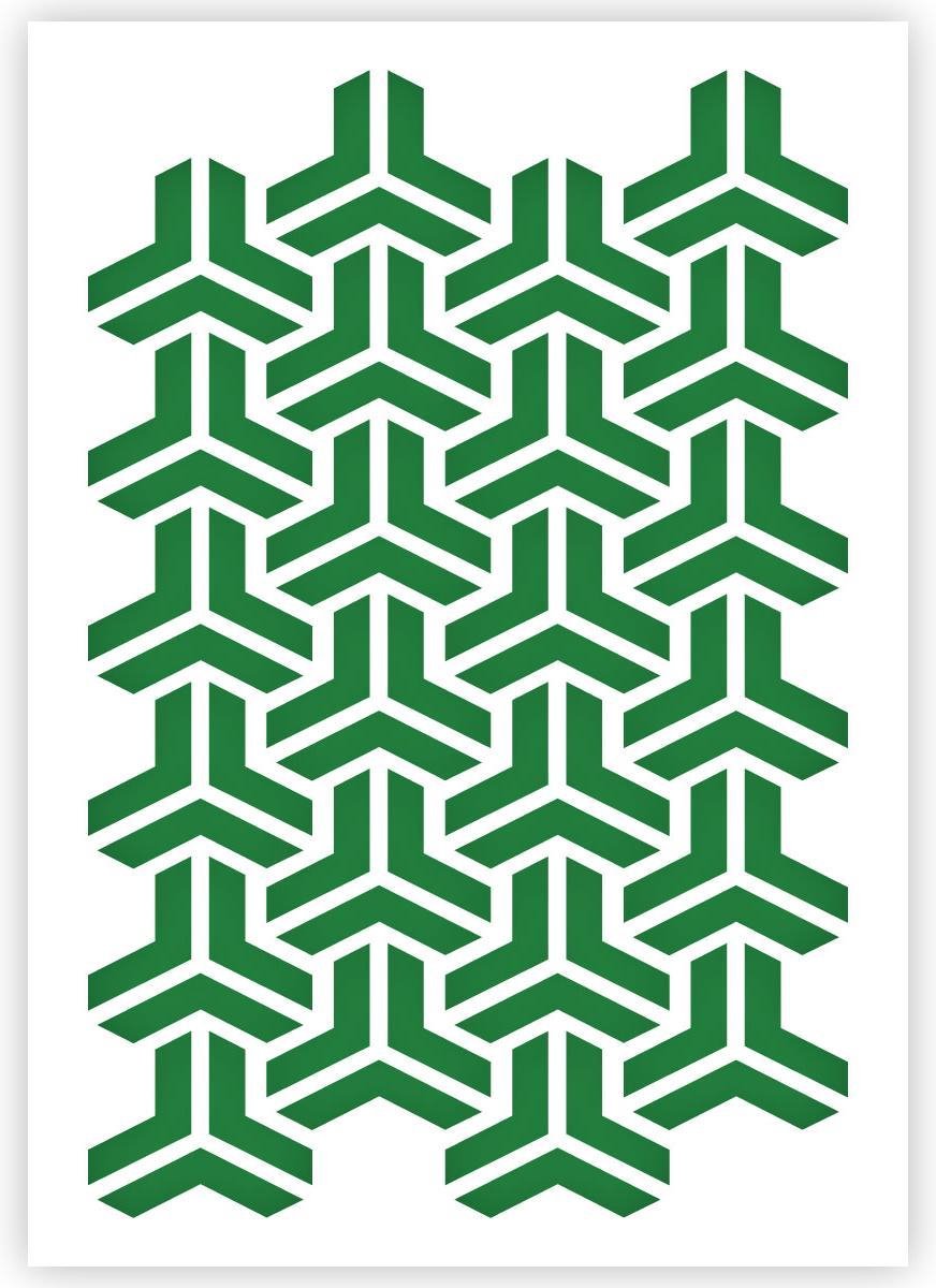 QBIX Escher Patroon Sjabloon - A5 Formaat - Kunststof - Stencil