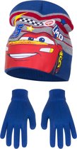 Disney Cars muts + handschoenen - blauw - maat 54
