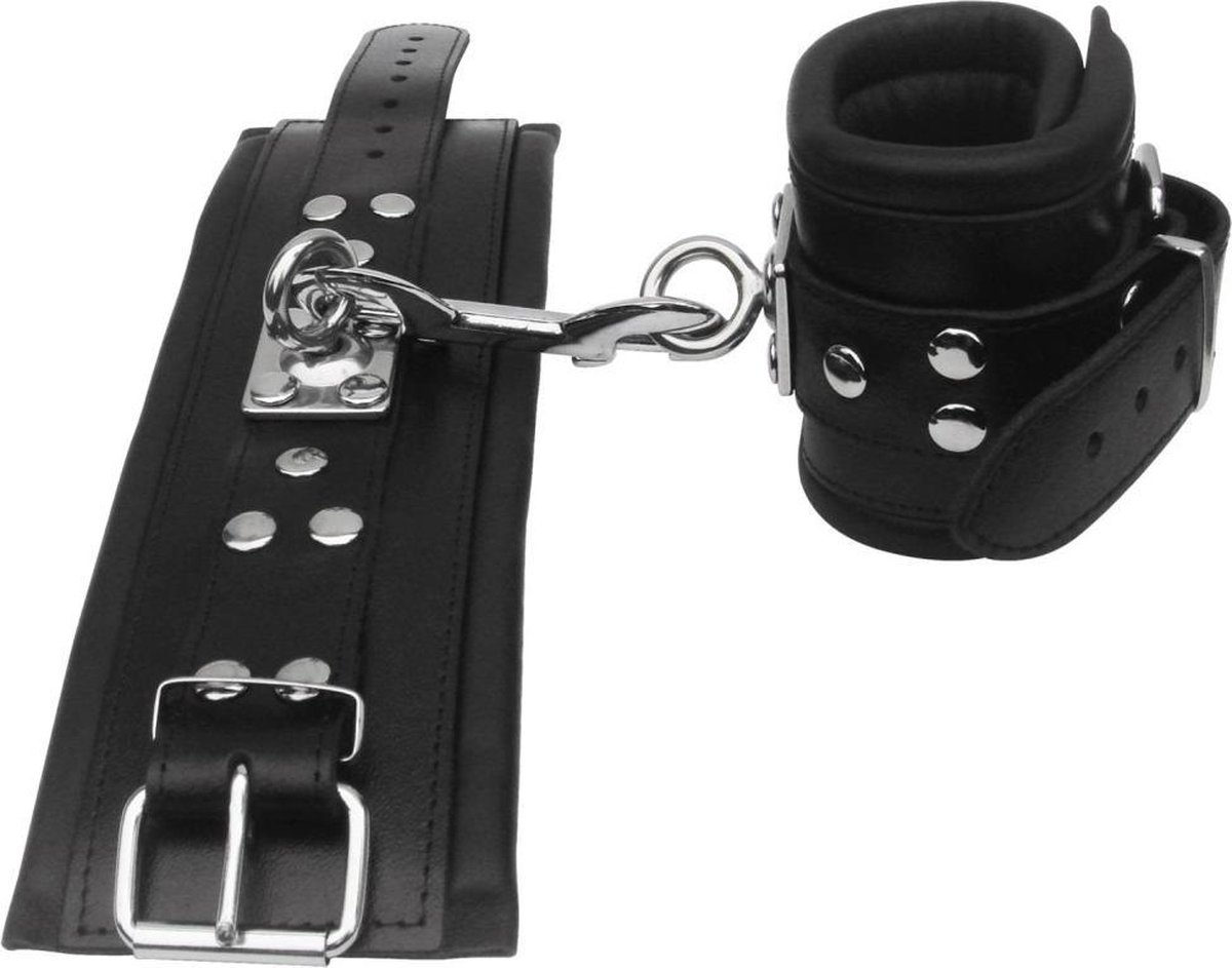 Goedkoopste XX-Dreamtoys – Gevoerde Draaibare Lederen Handboeien – Zwart