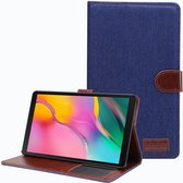 Samsung Galaxy Tab A7 Lite Hoes Jeans Portemonnee Donker Blauw