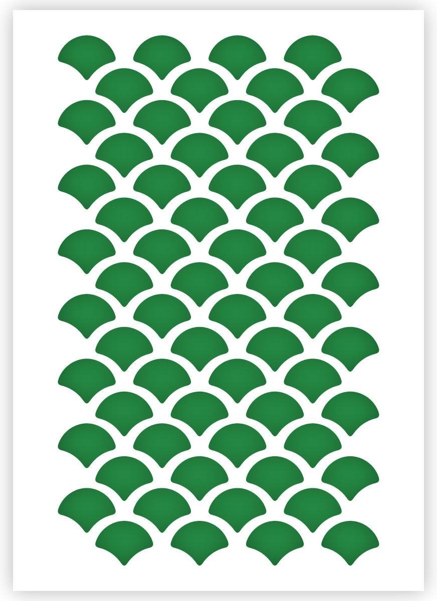 QBIX Schubben Patroon Sjabloon - A3 Formaat - Kunststof - Stencil