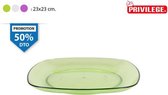 Dish 23x23cm Clear Privilege - 3 geassorteerde kleuren