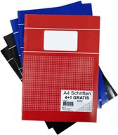 Pakket van 25x stuks schoolschriften A4 ruitjes/wiskunde - gekleurd - rekenschriften voordeelset