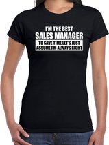 The best sales manager cadeau t-shirt - zwart - dames - Verjaardag/feest kado shirt / outfit L