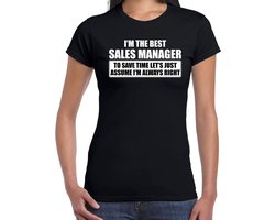 The best sales manager cadeau t-shirt - zwart - dames - Verjaardag/feest kado shirt / outfit L