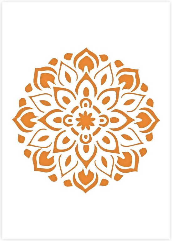 Wit papier met oranje mandala.