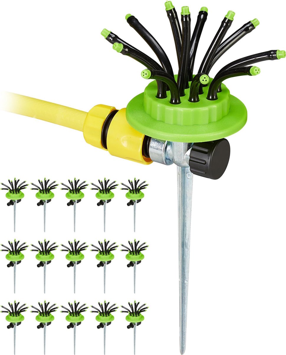 Relaxdays 16x tuinsproeier set - sprinkler - beregening - sproeier - cirkelsproeier