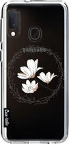 Casetastic Samsung Galaxy A20e (2019) Hoesje - Softcover Hoesje met Design - Line Art Flower Print