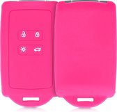 kwmobile autosleutelhoes voor Renault 4-knops Smartkey autosleutel (alleen Keyless Go) - Siliconenhoes in roze - Sleutelcover