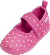 Playshoes pantoffels fuchsia witte stip