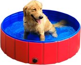 Hondenzwembad Opvouwbaar | Rood | Hondenbad 120 x 120 x 30 cm | Zwembad voor honden en andere huisdieren | Verkoeling | Opvouwbaar | Dieren zwembad | Camping