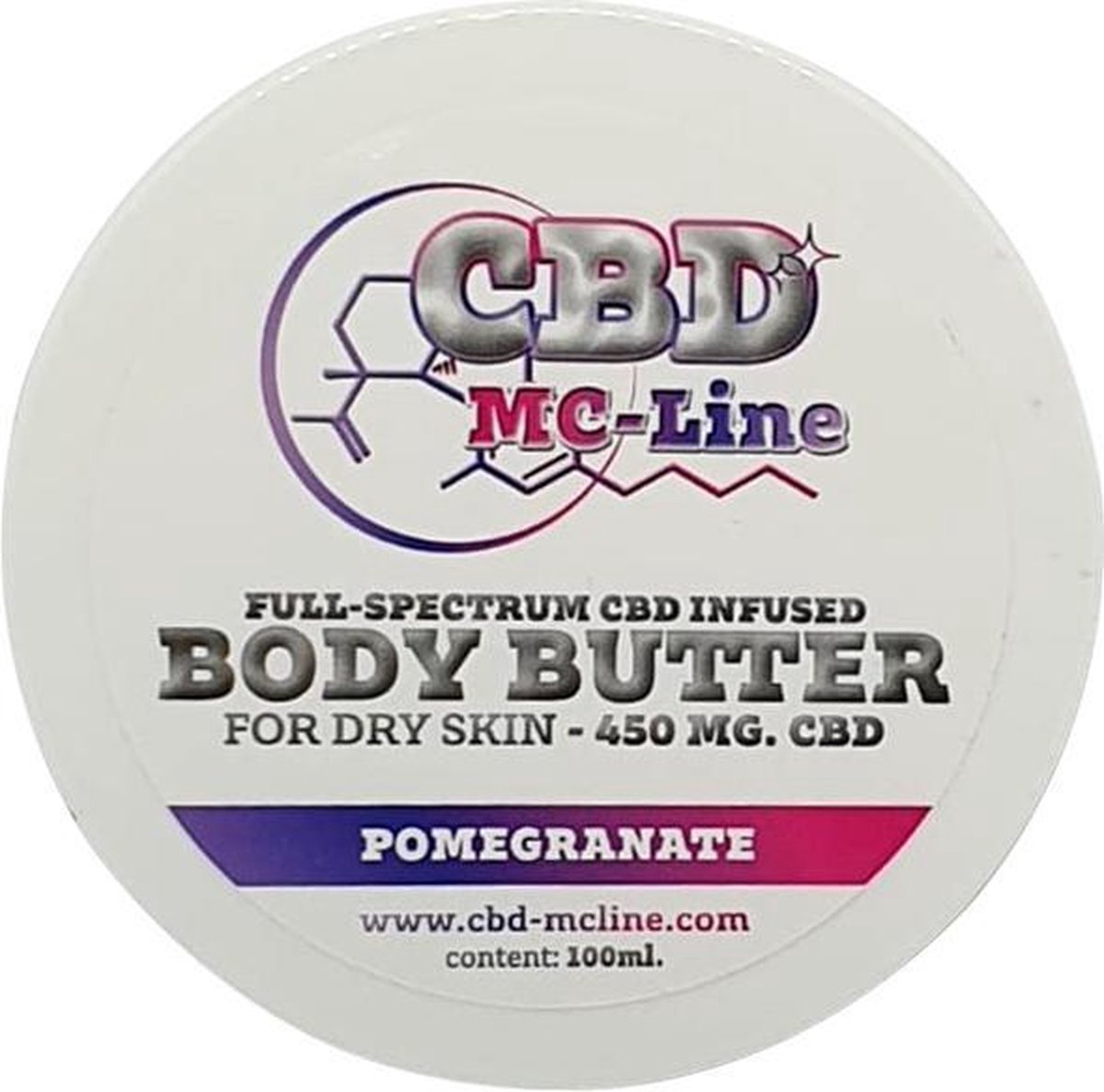 Body Butter voor een droge huid Granaatappel 450mg CBD, 100ml