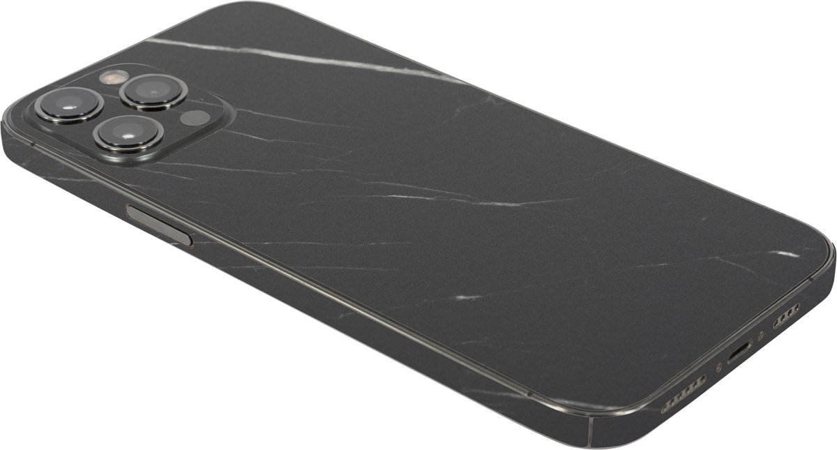 ScreenSafe Skin iPhone 12 Pro Max Black Marble zonder logo