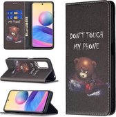 Voor Xiaomi Poco M3 Pro / Redmi Note 10 5G Gekleurd Tekenpatroon Onzichtbare Magnetische Horizontale Flip PU Lederen Case met Houder & Kaartsleuven & Portemonnee (Beer)