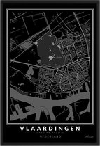 Poster Stad Vlaardingen - A4 - 21 x 30 cm - Inclusief lijst (Zwart Aluminium)