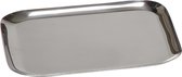 Set van 2x stuks koffie/thee dienbladen RVS 28 x 16,3 cm- Serveerbladen/dienbladen van RVS