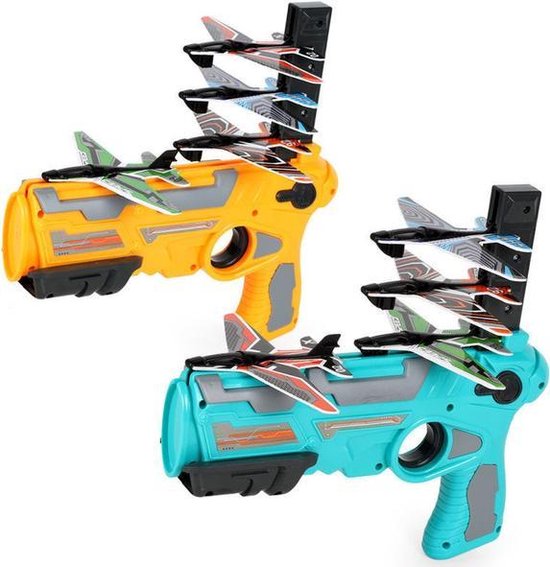 Air Battle – Kinderspeelgoed – Vliegtuig launcher – Vliegtuig foam – Vliegtuig pistool – Blauw