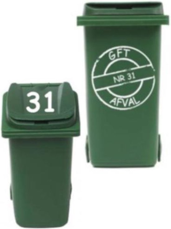 Sticker set cirkel gft kliko container + Deksel nummer | Rosami | bol