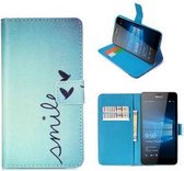 Microsoft Lumia 850 Hoesje Wallet Case Smile