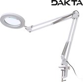 Dakta® Loeplamp | Bureaulamp met Vergrootglas | LED Verlichting | Leeslamp | met Tafelklem | Wit