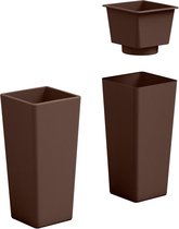VECA plantenbak Clou, vierkant 38 cm, hoogte 85 cm, bruin