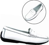 Stravers - Luxe Mocassins Maat 33 Dames Kleine Maten Witte Leren Instappers