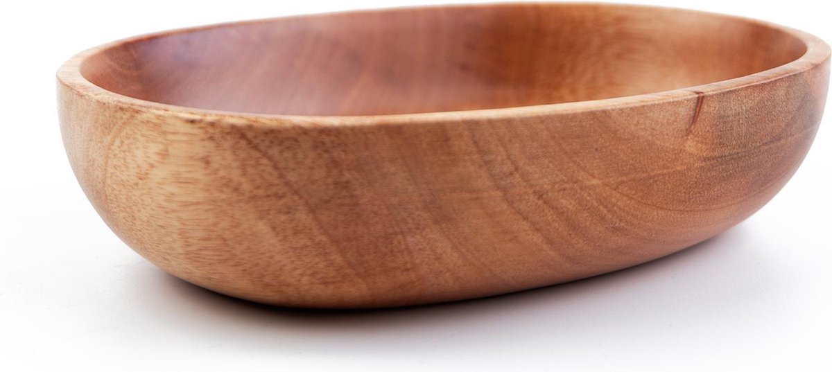 Khaya - ovaal houten kommetje - voor klein fruit & rauwkost - duurzaam design
