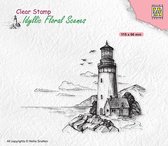 IFS040 - achtergrond Clearstamp Nellie Snellen - marine - "light house" - vuurtoren vogels zee huisje - stempel maritiem jongens