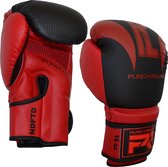 Punch Round Bokshandschoenen SLAM Mat Carbon Zwart Rood 10 OZ