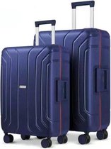 Bol.com TOP AA Reis Kofferset - Trolleyset 2-delig met TSA slot PP Kleine cabine en groot donker blauw/dark bluw (20+25 inches 2... aanbieding