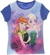 Disney Frozen | T-shirt | Elsa & Anna | Blauw | 128 cm | 8 jaar | 100% katoen